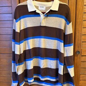 Old Navy Brown/Blue Rugby Sweater - NWT Size L
